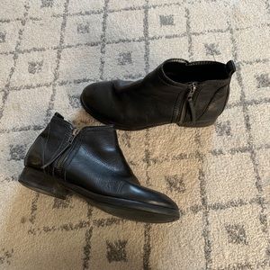 Bertie Black Leather Ankle Bootie